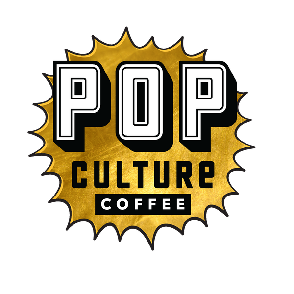 Pop Culture Coffee Gold Star Burst Logo