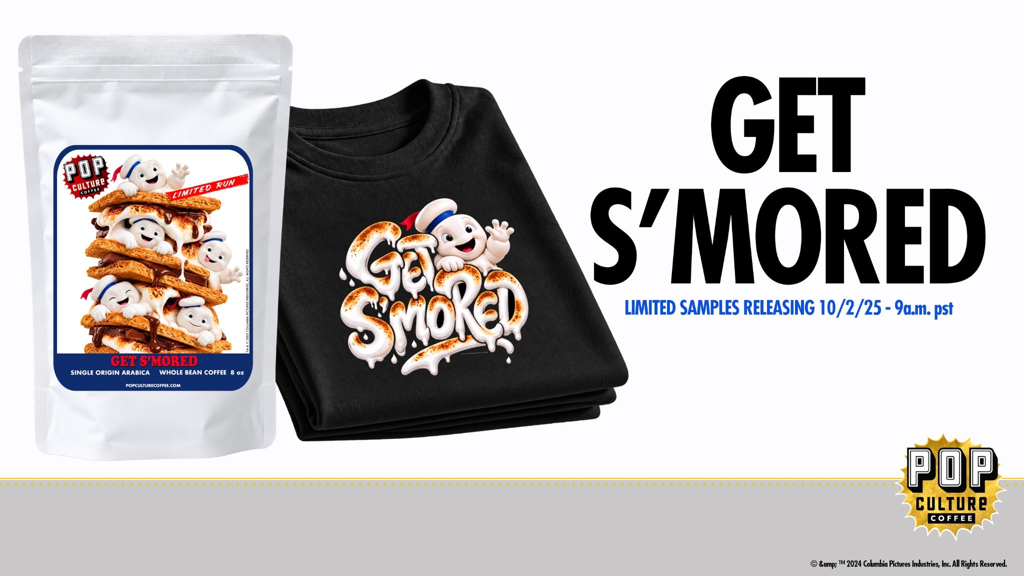Stay Puft Marshmallow Madness whole bean coffee and embroidered snapback bundle